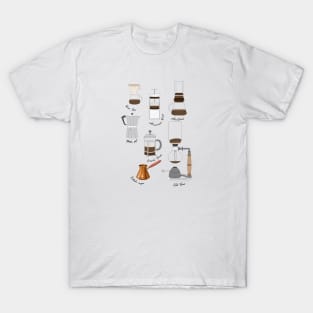 Coffee Pattern List Vintage Retro Japan T-Shirt